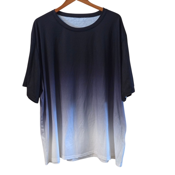 Gradient Black and White Men's 6XL Short Sleeve Tee Shirt Jersey Type Interior - Picture 1 of 6